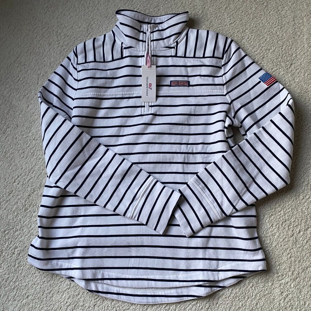Women's Vineyard Vines Shep shirt NEW with tags! Navy and White stripe LARGE